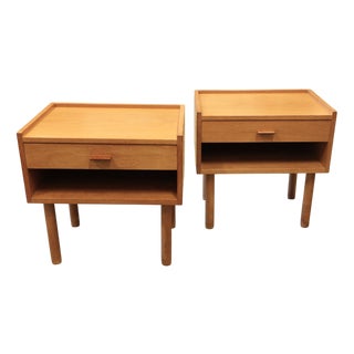 Vintage Danish Bedside Tables in Oak by Hans J. Wegner for Getama, 1960s, Set of 2 For Sale