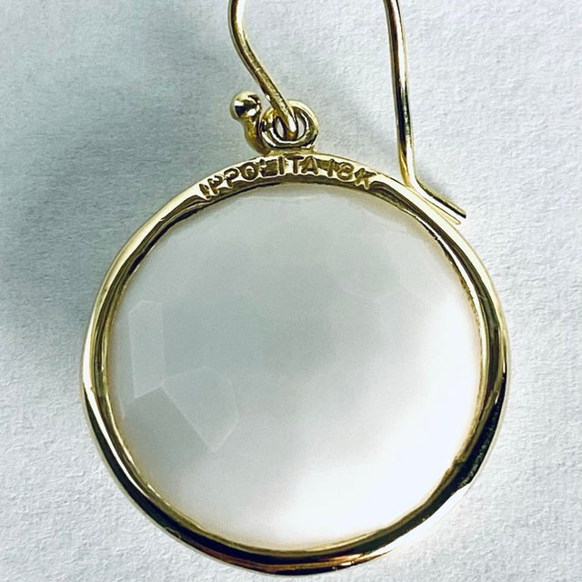 Ippolita Lollipop Collection 18k Yellow Gold Opaque White Crystal Earrings - 2 Pieces For Sale In New York - Image 6 of 12