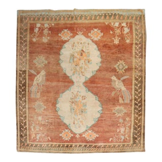 Zabihi Collection Turkish Kars Large Pigeons Rug Dated 1904 - 9'5" x 11'5" For Sale