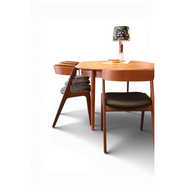 Wood Danish Fire Chair in Teak and Black Leather by Kai Kristiansen, 1960s For Sale - Image 7 of 12