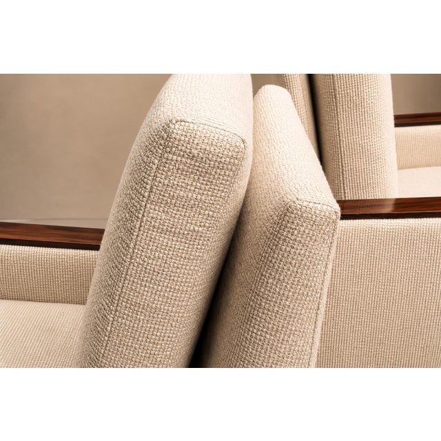Celina Moveis Brazilian Modern Armchairs in Rosewood & Textured Bouclé-Weave Upholstery by Celina, 1960s For Sale - Image 4 of 18