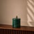 Teal Rare Vintage Lacquered Goatskin Cylinder Box in the Style of Aldo Tura With Brass Pinecone Finial For Sale - Image 8 of 8