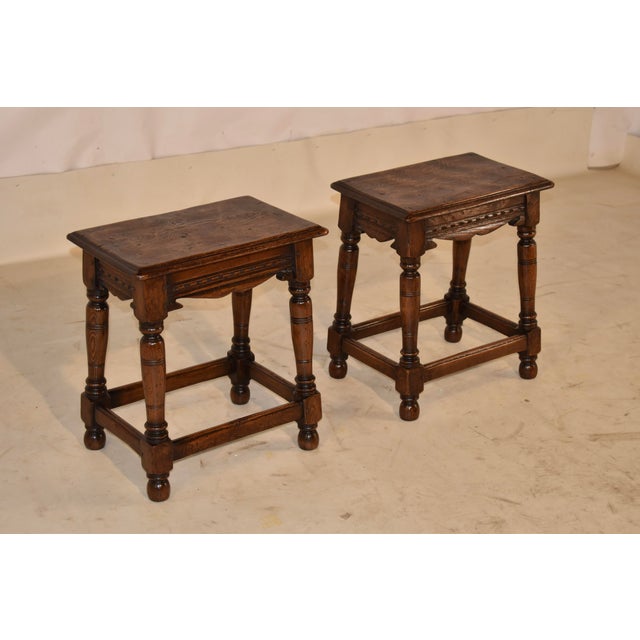 19th Century Pair of 19th Century Elm Joint Stools From England For Sale - Image 5 of 11