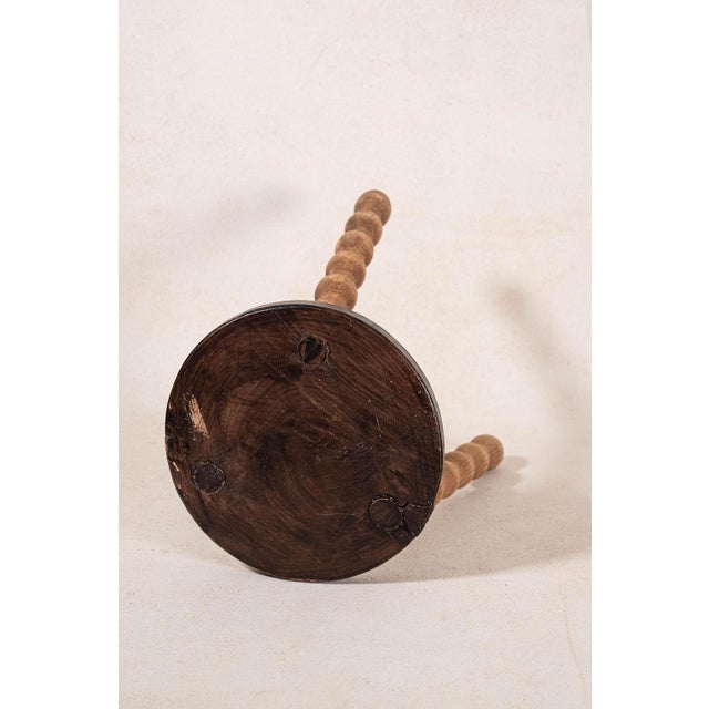 Late 19th Century Antique Two-Toned Bobbin Joint Stool For Sale - Image 5 of 5