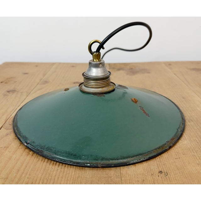Industrial Green Enamel Light, 1950s For Sale - Image 11 of 18