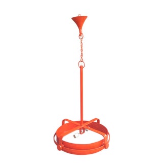 Orange Industrial Pendant Lamp For Sale