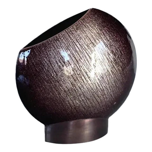 Rare Italian Studio Del Campo Bronze Enamel Vase C. 1960s For Sale