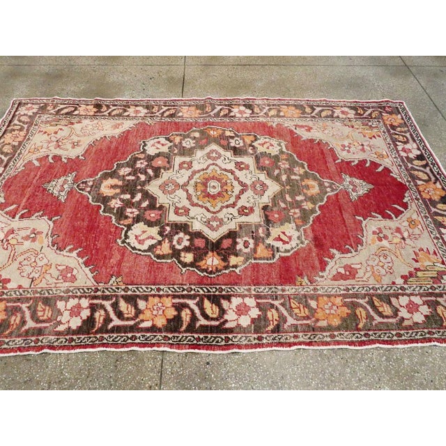 Textile Galerie Shabab Collection Mid-20th Century Turkish Oushak Accent Rug For Sale - Image 7 of 8