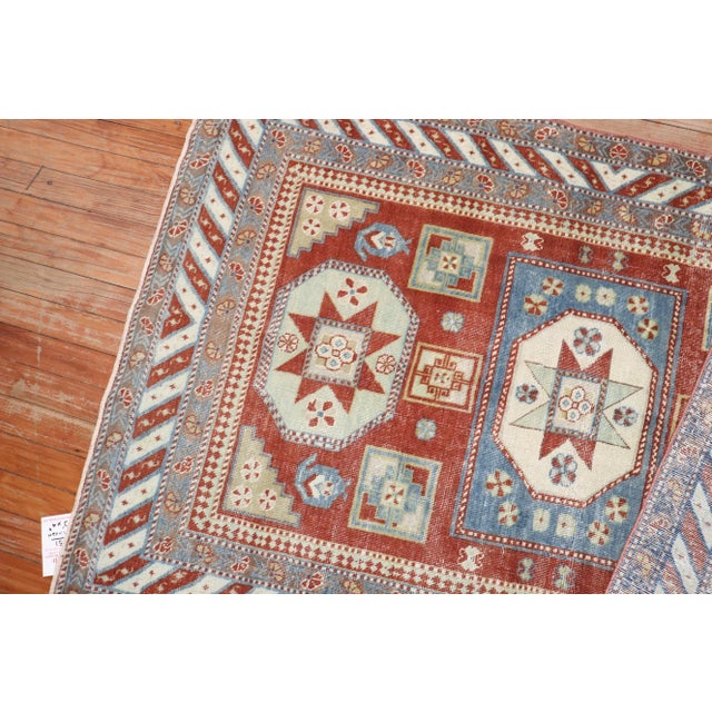 Brown Early 20th Century Vintage Tribal Caucasian Rug - 3'1" x 4'9" For Sale - Image 8 of 9
