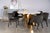 Metal Waterfall Dining Set With Marble Top & Black & Gold Chairs - Set of 7 For Sale - Image 7 of 8