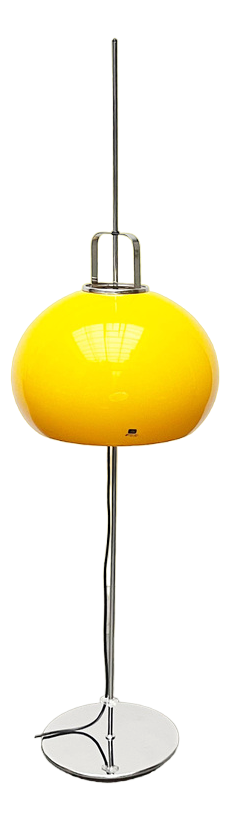 Mid-Century Space Age Italian Yellow Lucerna Floor Lamp from Guzzini, 1960s