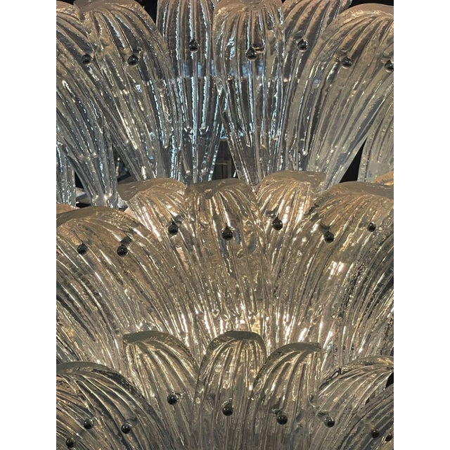 Early 21st Century Modern Murano Glass Palm Form Chandelier in Opalescent Glass For Sale - Image 5 of 9