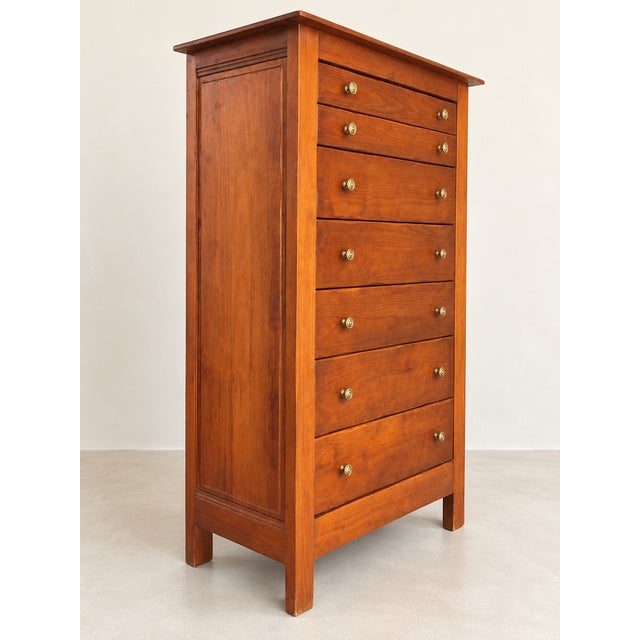 Wood Vintage French Chest of 7 Drawers, 1970s For Sale - Image 7 of 11