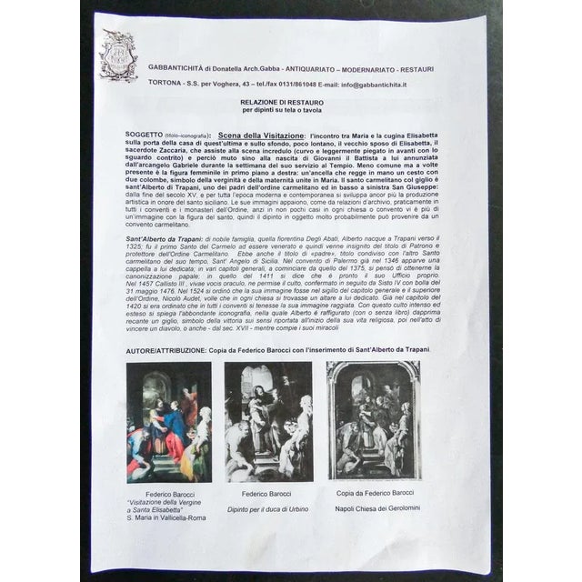 Lombard School Artist, Visitation of Mary, 16th Century, Oil on Canvas For Sale - Image 11 of 13