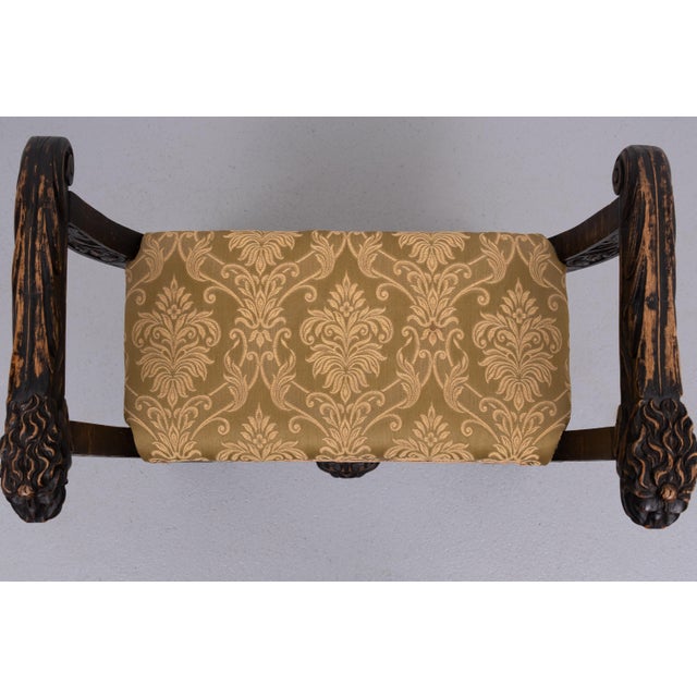 Antique Hand Carved Lions Stool, Holland, 1880 For Sale - Image 3 of 9