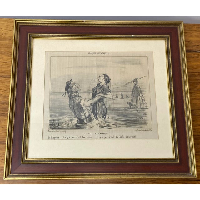 19th Century Honore Daumier "Aquatic Sketches" Framed Print For Sale - Image 12 of 12