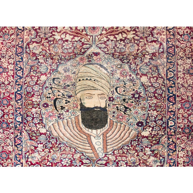 Late 19th Century Persian Lavar Pictorial Karim Khan Zand Rug For Sale - Image 10 of 13