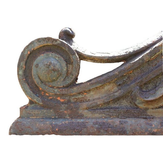 American Pair Antique Cast Iron Architectural Scroll Form Corbels C1900 For Sale - Image 3 of 5