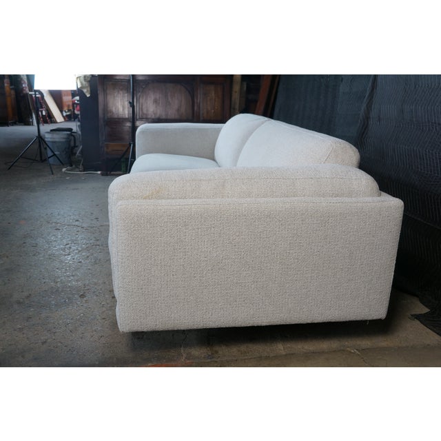 Minimalist Modern Nabu Sofa in Sand Fabric With Geometric Accent Pillows Couch For Sale - Image 9 of 15