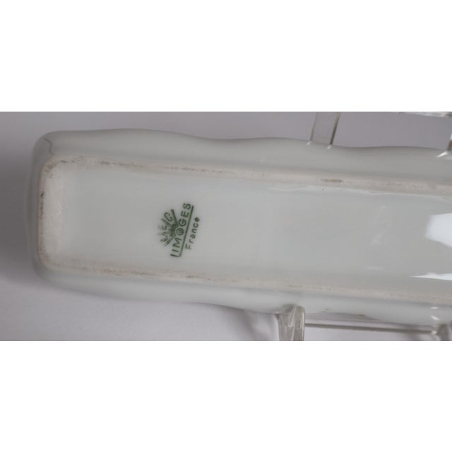 Limoges, France Antique Wg & Co Limoges France Trinket Tray Hand Painted Floral Ribbon 8” For Sale - Image 4 of 7