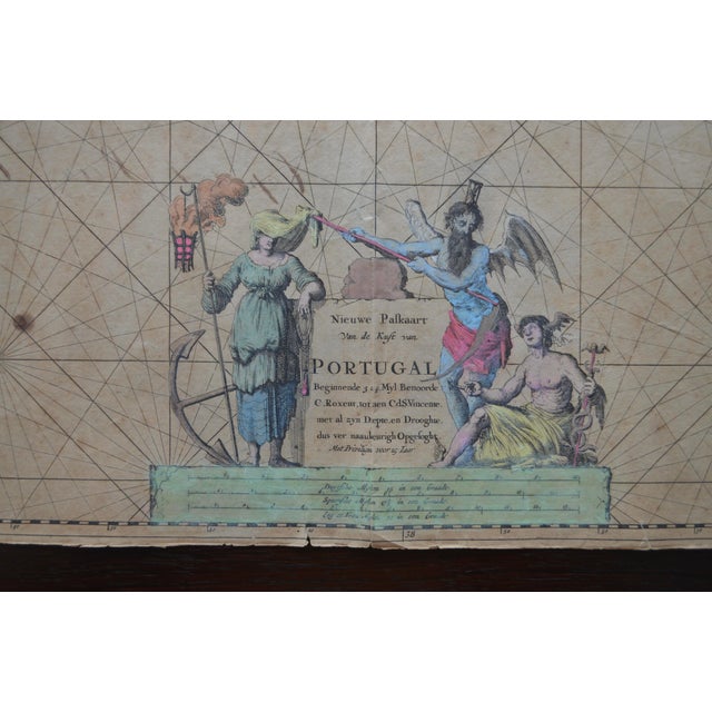Hand-Colored Nautical Chart of Portugal by Johannes Van Keulen, 1690 For Sale - Image 8 of 12