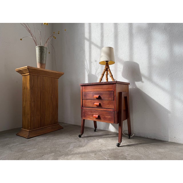 Wood Small Vintage Bedside Table, 1960s For Sale - Image 7 of 18