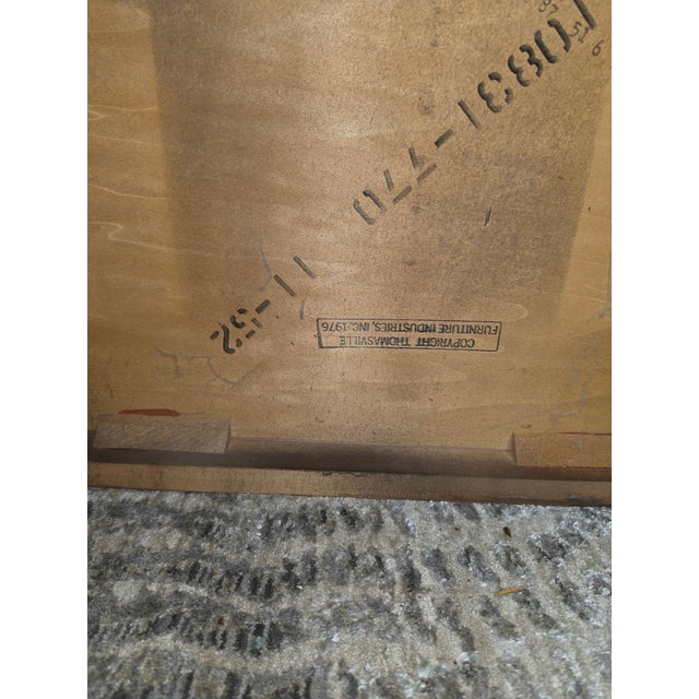 Vintage Thomasville Burl Wood Asian Modern Nightstands With Brass Hardware - Pair For Sale - Image 12 of 12