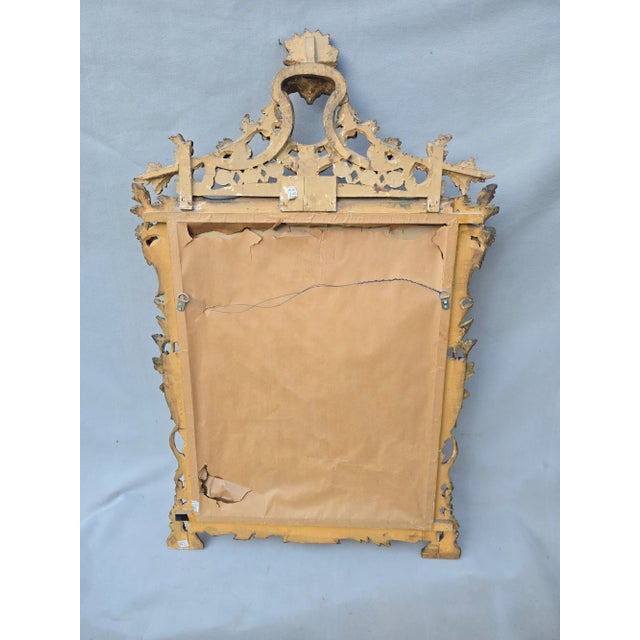 1940s French Carved Giltwood Mirror For Sale - Image 10 of 12