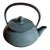 Vintage Green Cast Iron Teapot, Japanese Tetsubin Style, Ribbed For Sale