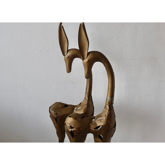 Monumental Stylized Bronze-Finished Metal Gazelle Sculptures-a Pair For Sale - Image 16 of 17