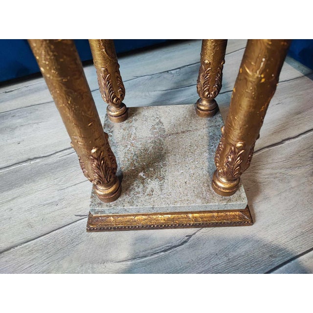 Art Nouveau Wooden Flower Stand with Marble Top, 1890s For Sale - Image 3 of 7