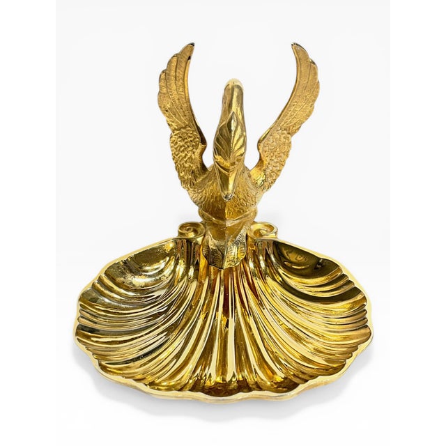 Sherle Wagner Pair of Vintage Brass Swan & Shell Soap Dishes in the Style of Sherle Wagner For Sale - Image 4 of 17