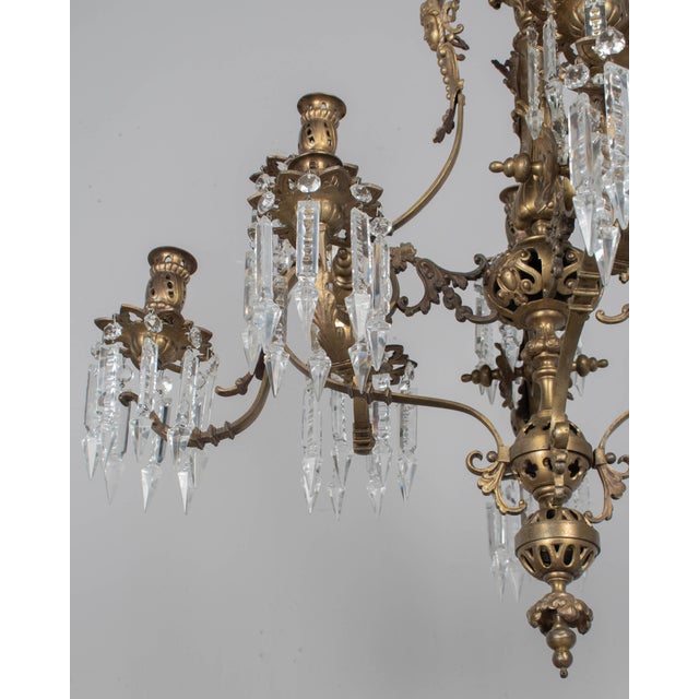 19th Century Napoleon III Cast Bronze Chandelier For Sale - Image 9 of 13