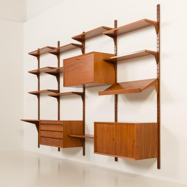 Brown Four Bay Wall Unit by Poul Cadovius for Cado, 1960s For Sale - Image 8 of 18