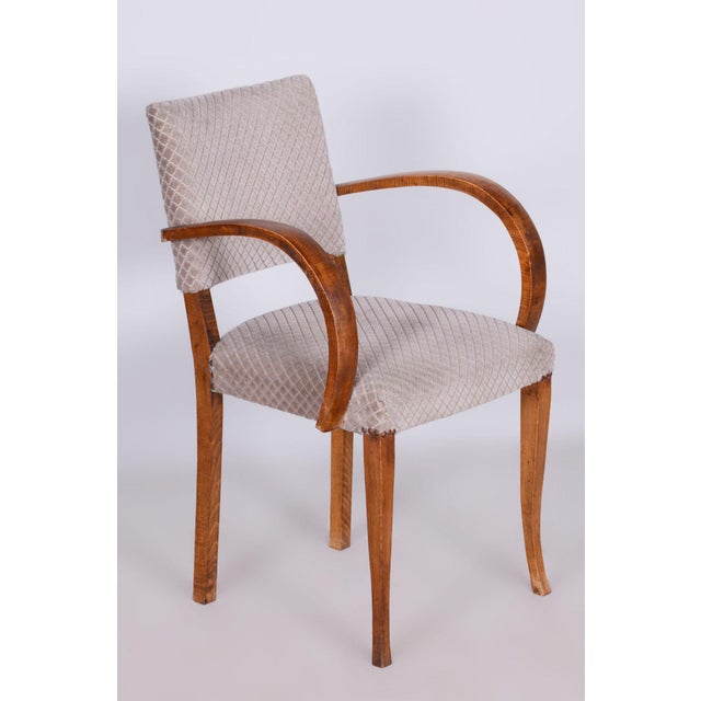Brown Art Deco Armchair in Beech by Jules Leleu, France, 1930s For Sale - Image 8 of 8
