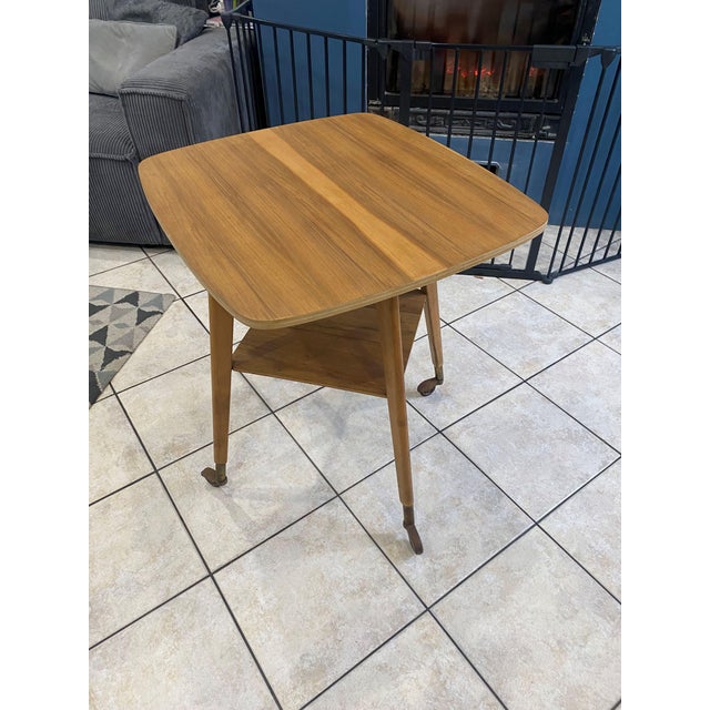 Scandinavian Style Wooden Side Table with Swivel Top, 1950s For Sale - Image 3 of 18