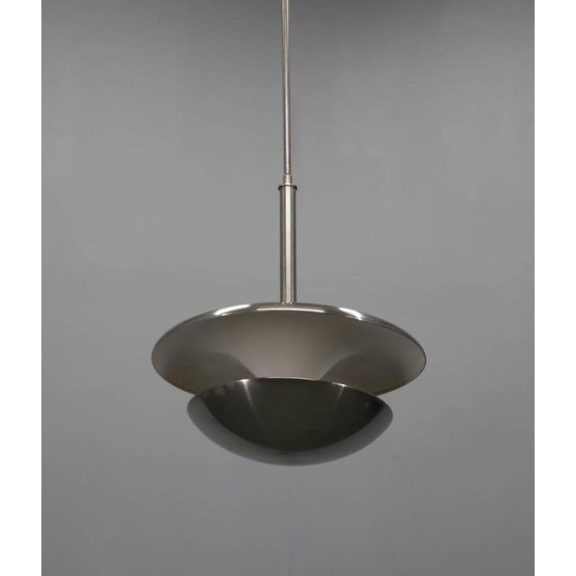 Metal Bauhaus Nickel Pendant Light by Franta Anyz for Ias, 1920s For Sale - Image 7 of 16