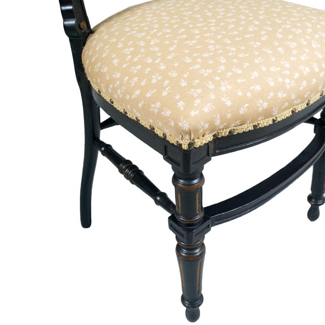 Art Nouveau Ebonized & Hand-Carved Walnut Sculptural Chair by Giacomo Cometti For Sale - Image 5 of 11