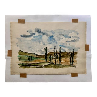 Henry Emil Salloch Original Watercolor on Paper Gredos, Mts. 1973. For Sale