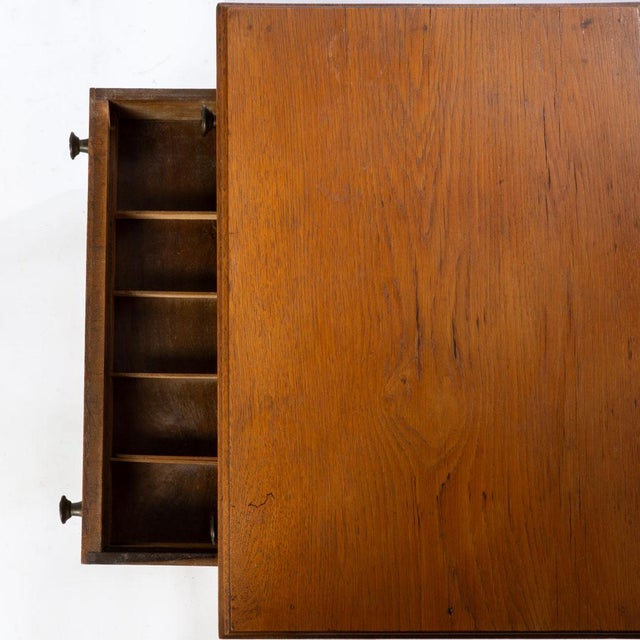 Brown Antique Oak Spool Cabinet For Sale - Image 8 of 13