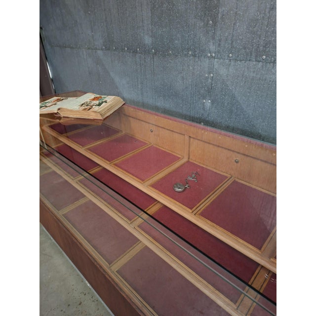 Vintage Wooden Haberdashery Display Counter with 20 Drawers and Glass Top For Sale - Image 6 of 16