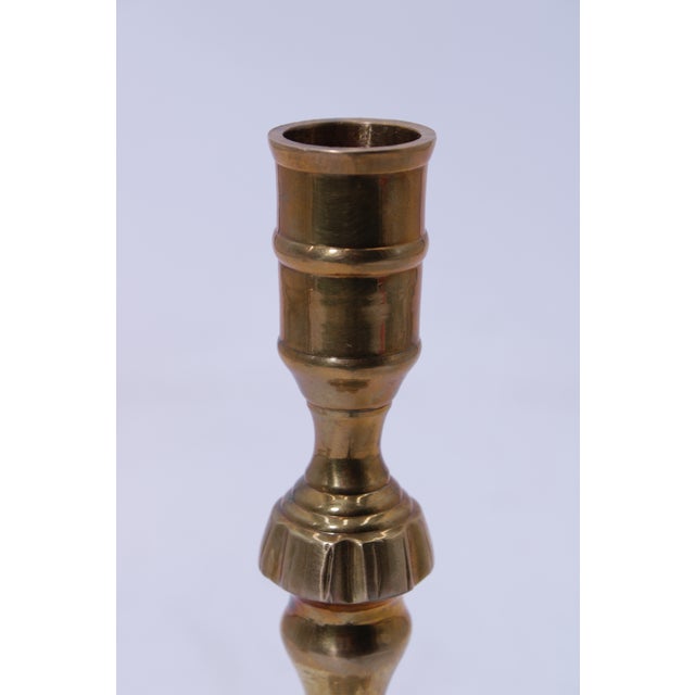 1980s Pair of Mottahedeh Winterthur Collection Brass Candlesticks For Sale - Image 10 of 12