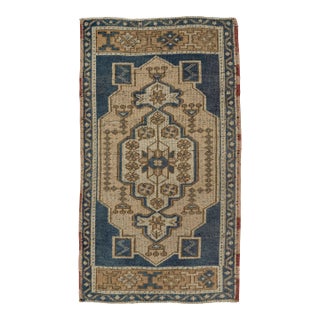 Turkish Mini Rug Oriental Hand Knotted Vintage Rug 1'10" x 3'2" #21189 For Sale