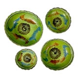 1950s Vintage Mexican Southwestern Folk Art Tlaquepaque Pottery Serving Bowls - Set of 4. For Sale