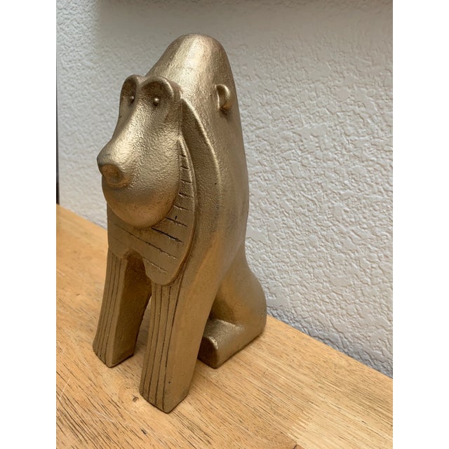 Tribal Large Gold Baboon Figural Decor Accent For Sale - Image 3 of 11
