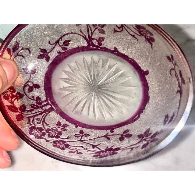 Boho Chic Art Nouveau Crystal Eglantier Soap Dish from Baccarat, 1900s For Sale - Image 3 of 4