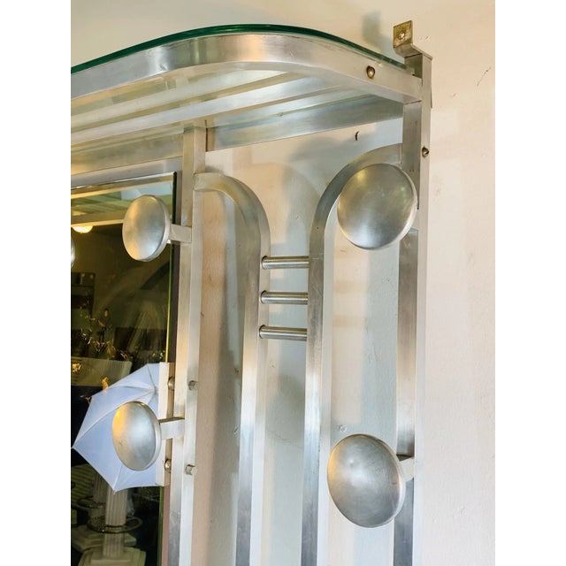 Metal 1930s Modernist Art Deco Aluminum Hall Rack For Sale - Image 7 of 11