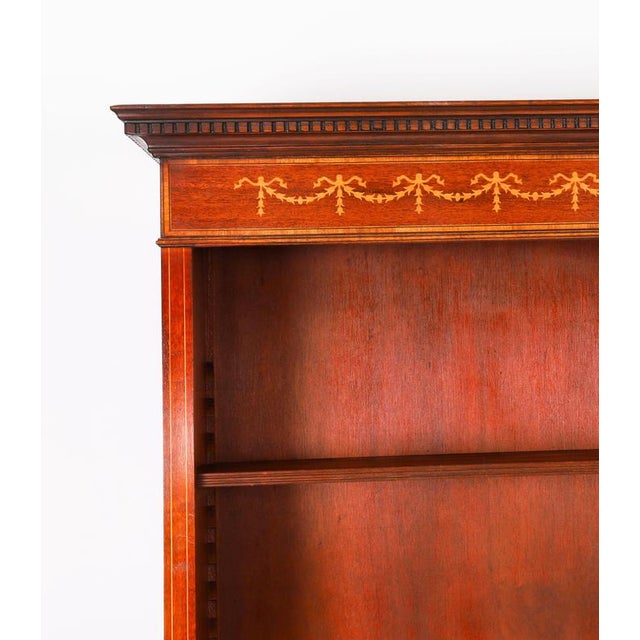 Wood Vintage Sheraton Style Walnut Open Bookcase For Sale - Image 7 of 14
