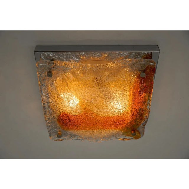 Orange Murano Glass Flush Mount Sconce, Italy, 1960s For Sale - Image 4 of 11