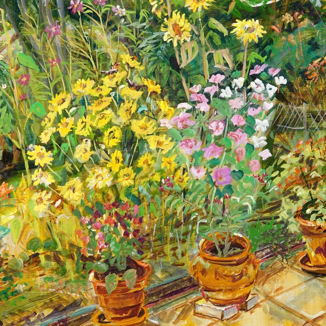 Late 20th Century In the Neighbor’s Garden, 1996 – Oil Painting by Alexander Michael For Sale - Image 5 of 8